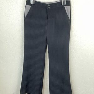 EUC Split Womens Black and Gray Pinstriped Dress Pants Size Medium